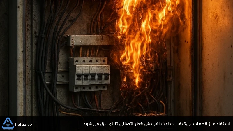  استفاده از قطعات بی&zwnj;کیفیت باعث افزایش خطر اتصالی تابلو برق می&zwnj;شود