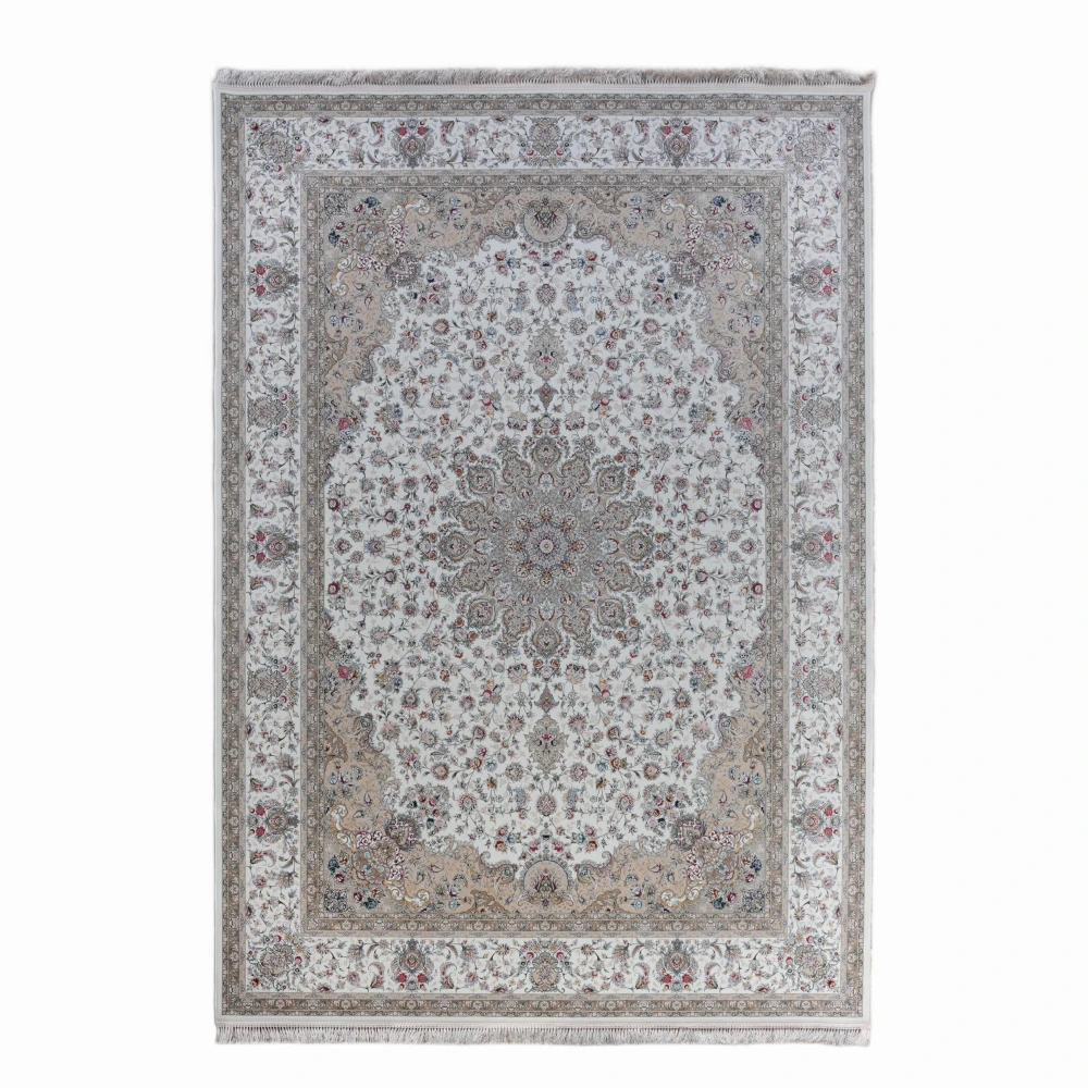 فرش طرح گلنار سفید 1500 شانه