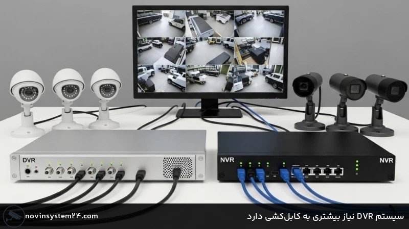 سیستم DVR نیاز بیشتری به کابل‌کشی دارد