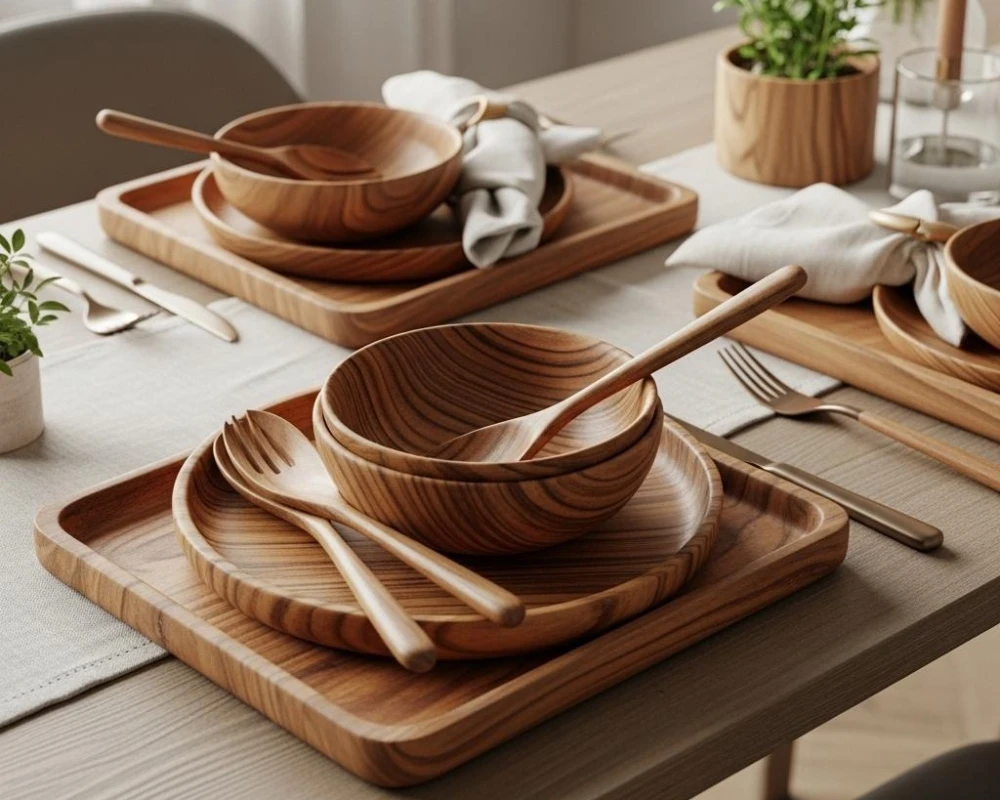 ظرف چوبی پذیرایی | ترکیب جذاب سنت و زیبایی روی میزهای شما!