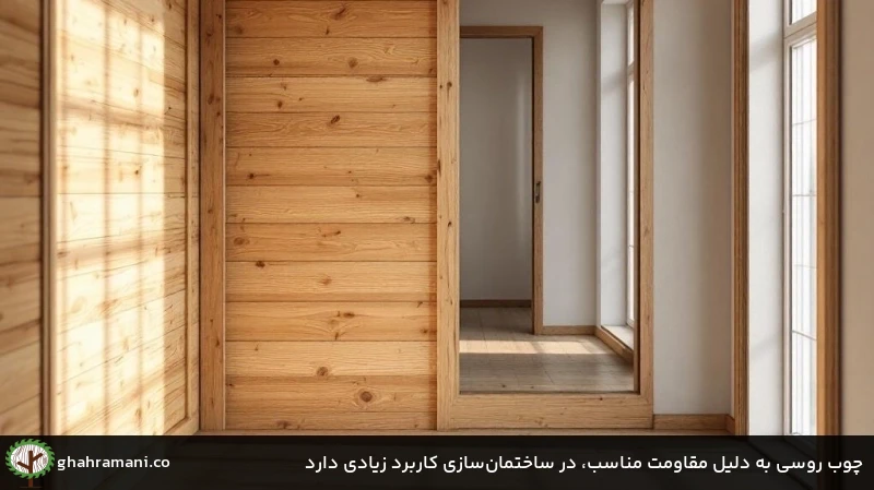 چوب روسی به دلیل مقاومت مناسب، در ساختمان‌سازی کاربرد زیادی دارد