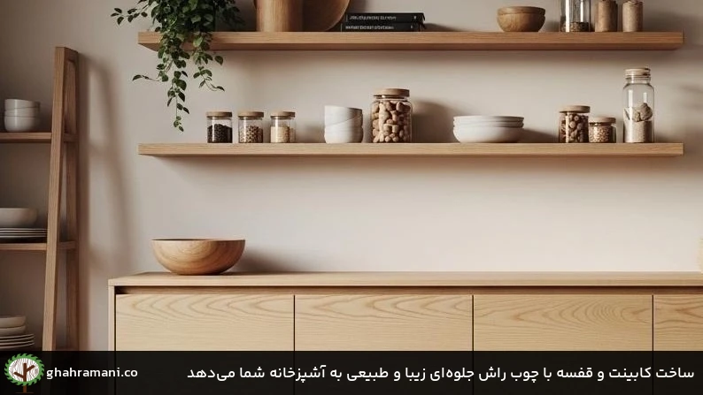 ساخت کابینت و قفسه با چوب راش جلوه‌ای زیبا و طبیعی به آشپزخانه شما می‌دهد