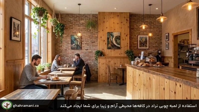 استفاده از لمبه چوبی نراد در کافه&zwnj;ها محیطی آرام و زیبا برای شما ایجاد می&zwnj;کند