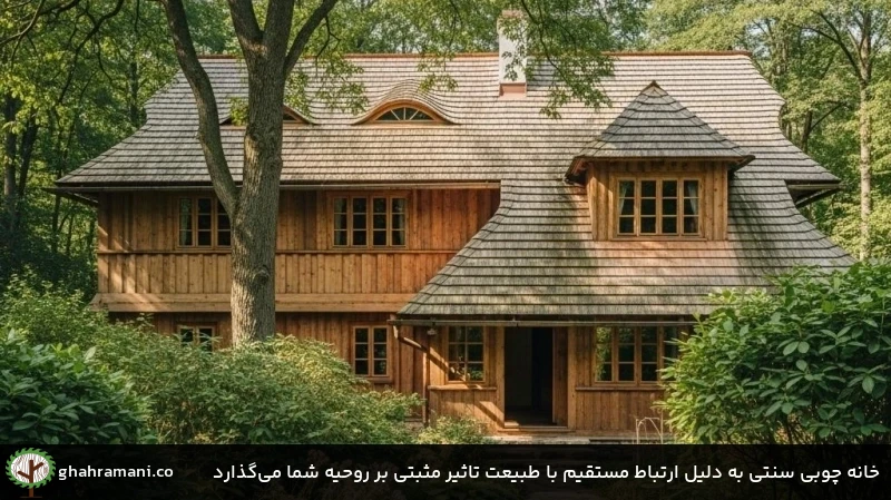 خانه چوبی سنتی به دلیل ارتباط مستقیم با طبیعت تاثیر مثبتی بر روحیه شما می‌گذارد