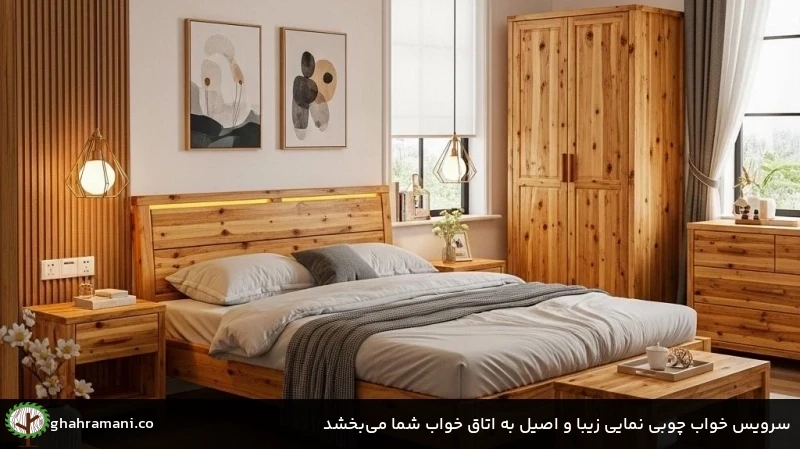 سرویس خواب چوبی نمایی زیبا و اصیل به اتاق خواب شما می‌بخشد