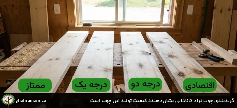 گریدبندی چوب نراد کانادایی نشاندهنده کیفیت تولید این چوب است گریدبندی چوب نراد کانادایی نشاندهنده کیفیت تولید این چوب است