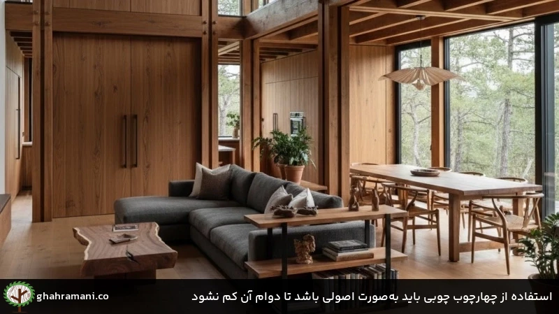 استفاده از چهارچوب چوبی باید بهصورت اصولی باشد تا دوام آن کم نشود استفاده از چهارچوب چوبی باید بهصورت اصولی باشد تا دوام آن کم نشود