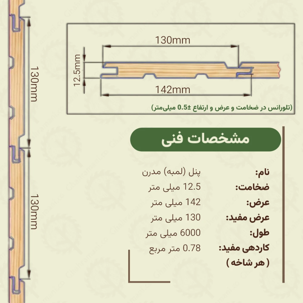 پنل مدرن 6000*142*12.5 میلیمتر