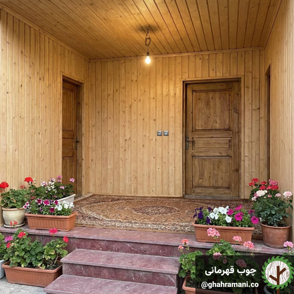 پنل پارکتی یک سانت فاصله 6000*112*19 میلیمتر