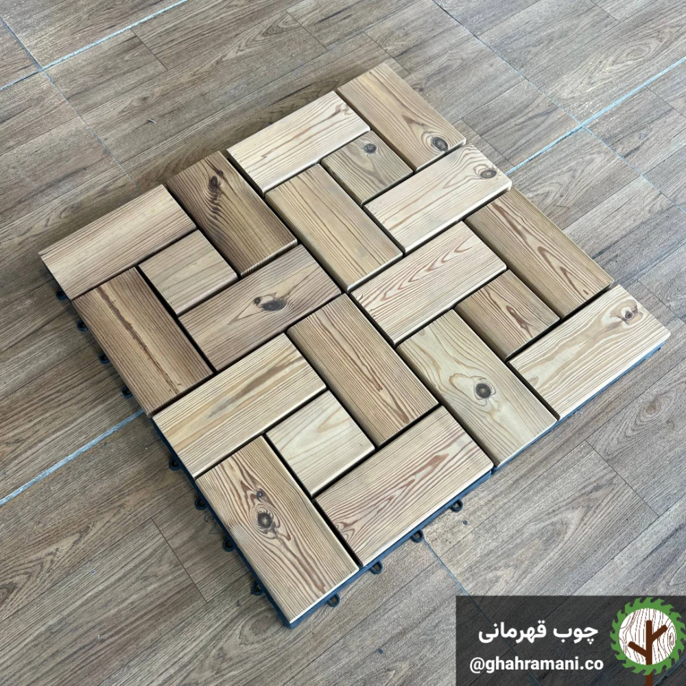 تایل ترموود 5 تکه برمودا | ابعاد 300×300×18 میلی‌متر