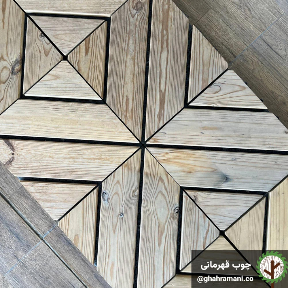 تایل ترموود 4 تکه لوزی | ابعاد 300×300×18 میلی‌متر