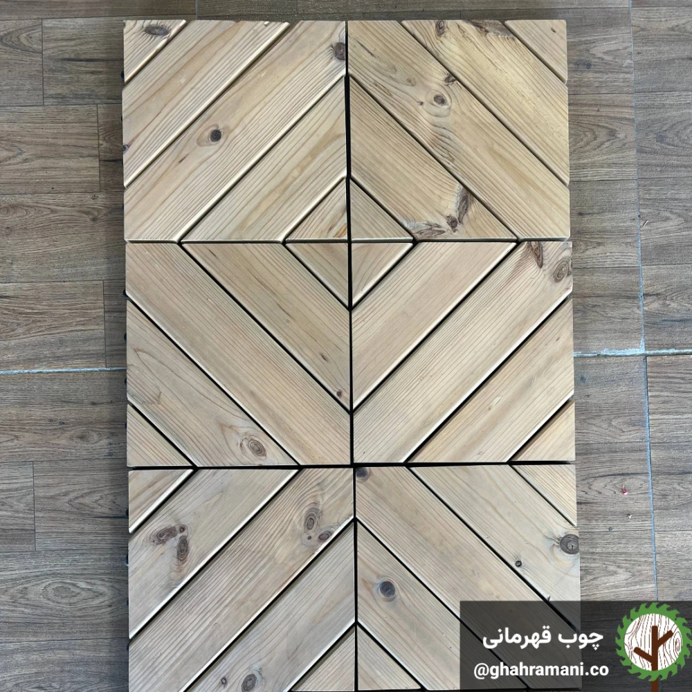 تایل ترموود 5 تکه لوزی | ابعاد 300×300×18 میلی‌متر