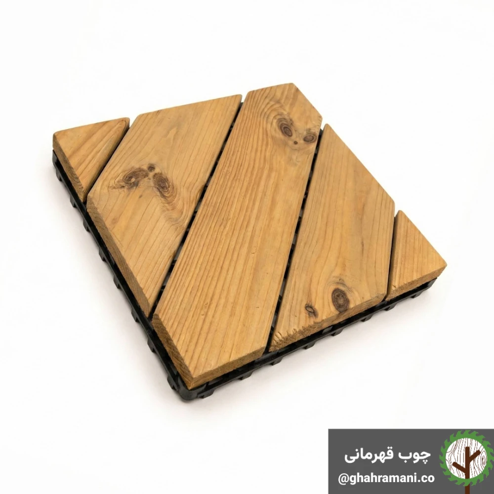 تایل ترموود 5 تکه لوزی | ابعاد 300×300×18 میلی‌متر