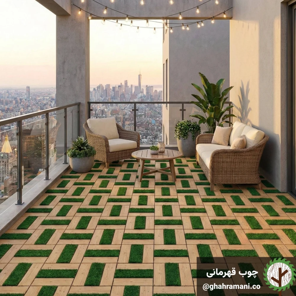 تایل چمن _ ترموود 3 تکه | ابعاد 300×300×19 میلی‌متر