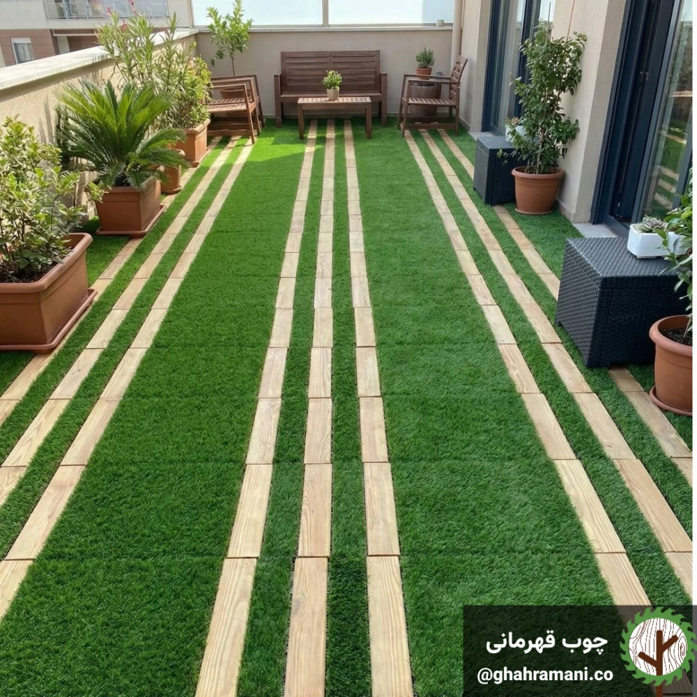 تایل چمن_ ترموود 5 تکه | ابعاد 300×300×19 میلی‌متر