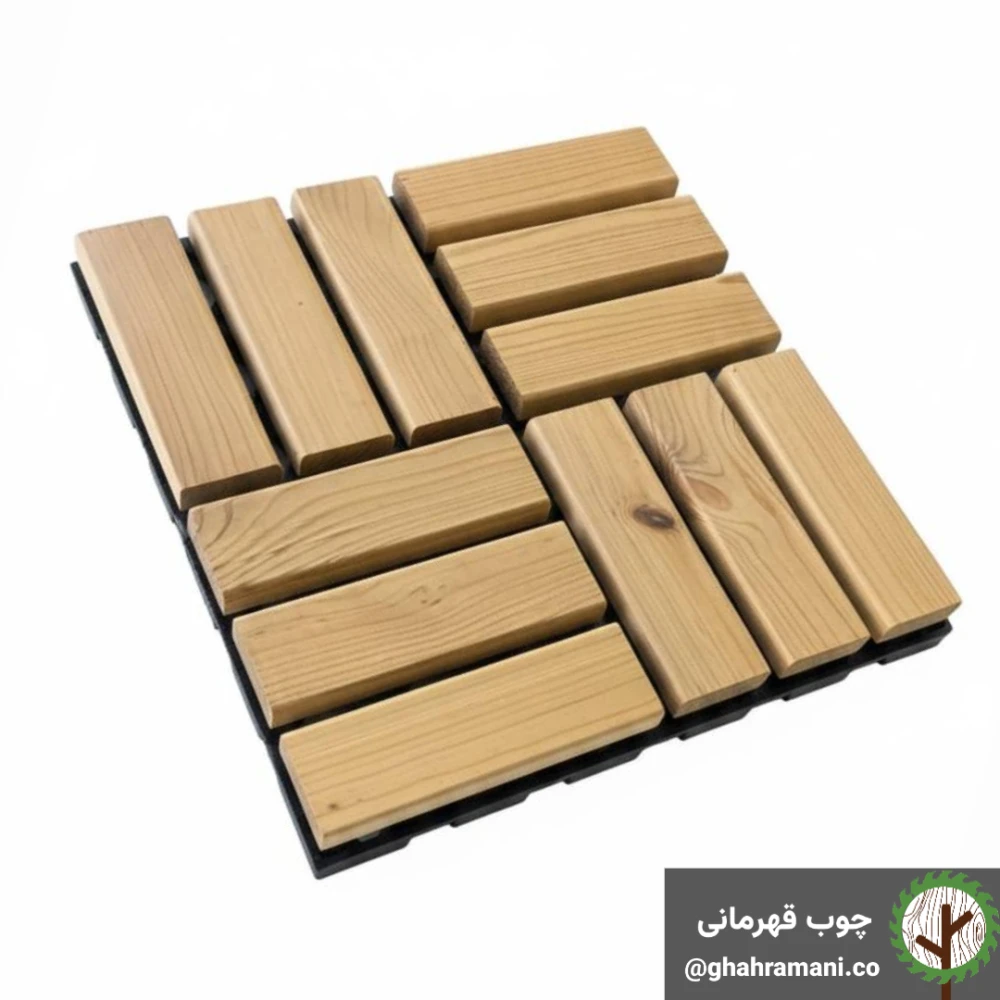 تایل 12 تکه پازلی ترموود | ابعاد 300×300×18 میلی‌متر