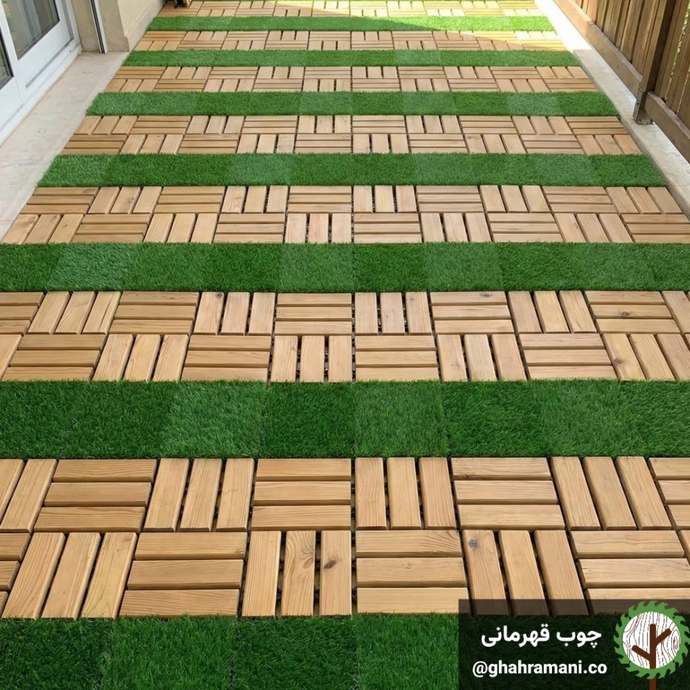 تایل 12 تکه پازلی ترموود | ابعاد 300×300×18 میلی‌متر