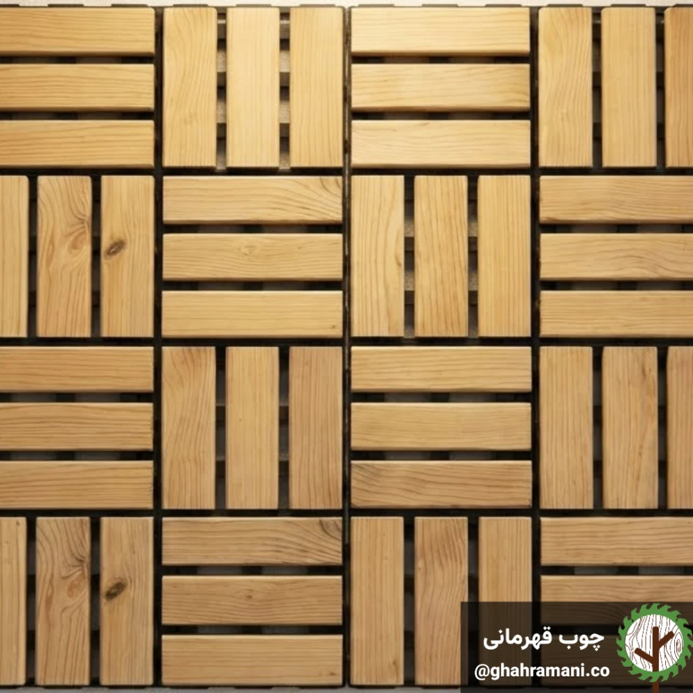 تایل 12 تکه پازلی ترموود | ابعاد 300×300×18 میلی‌متر