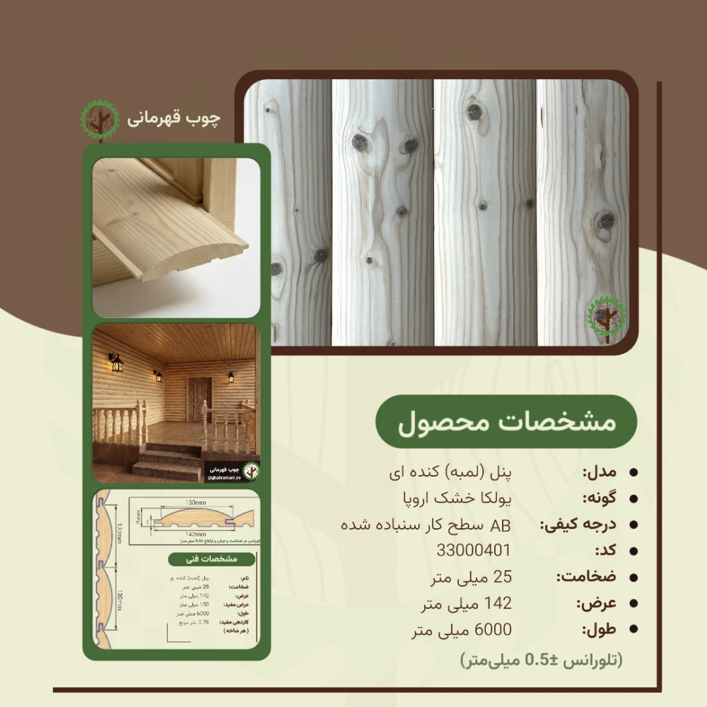 پنل کنده ای 6000*142*25 میلیمتر