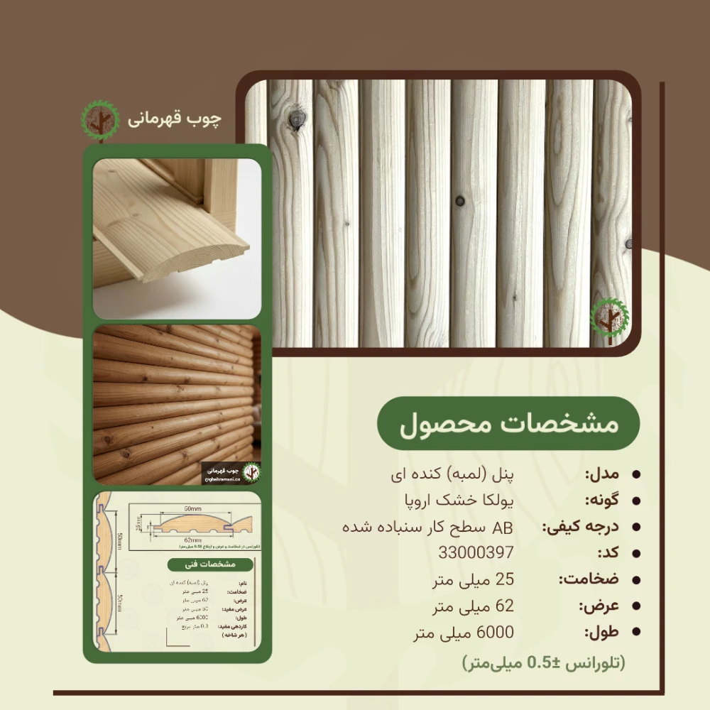 پنل کنده ای 6000*62*25 میلیمتر