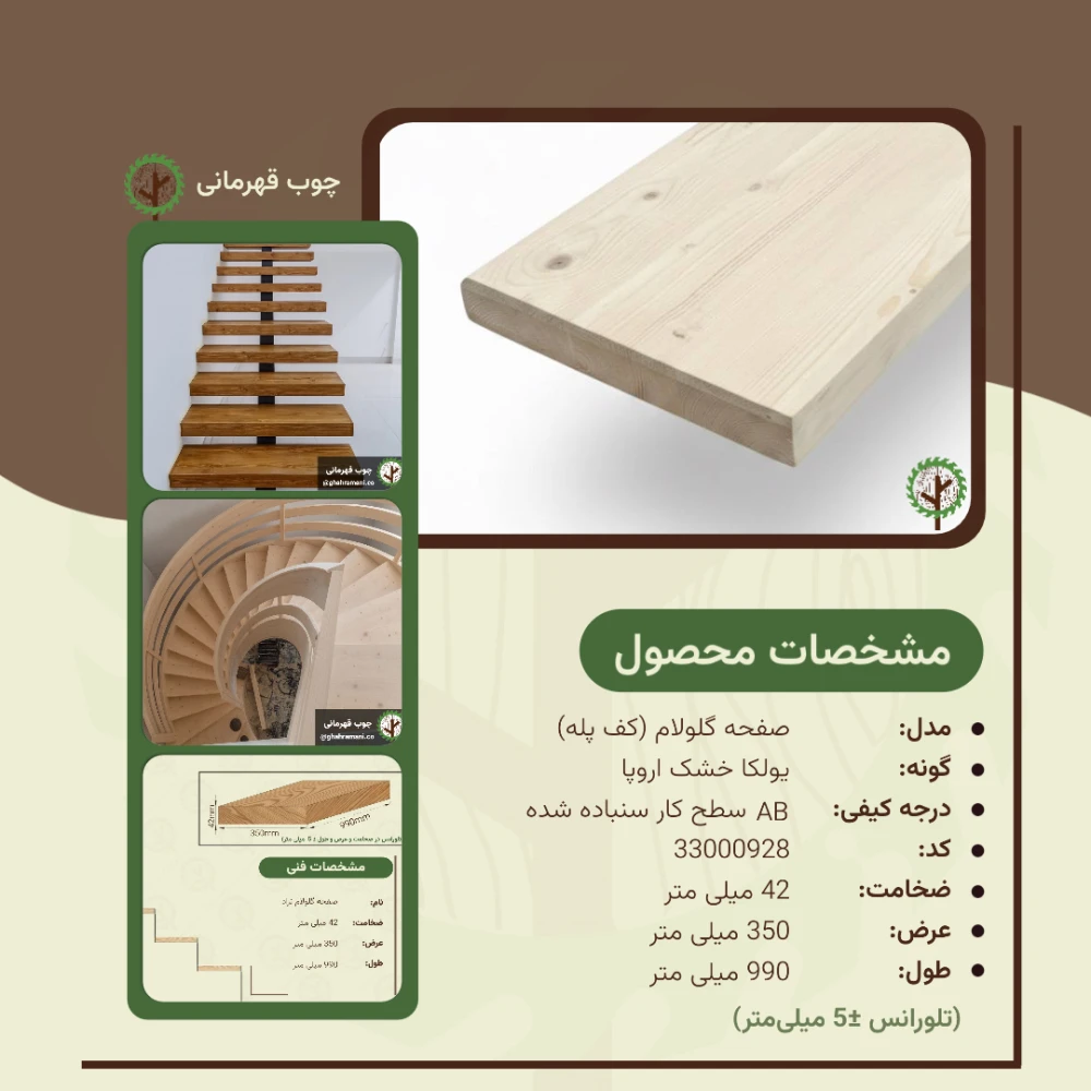 صفحه گلولام نراد سوپر خشک 990*350*42 میلی متر