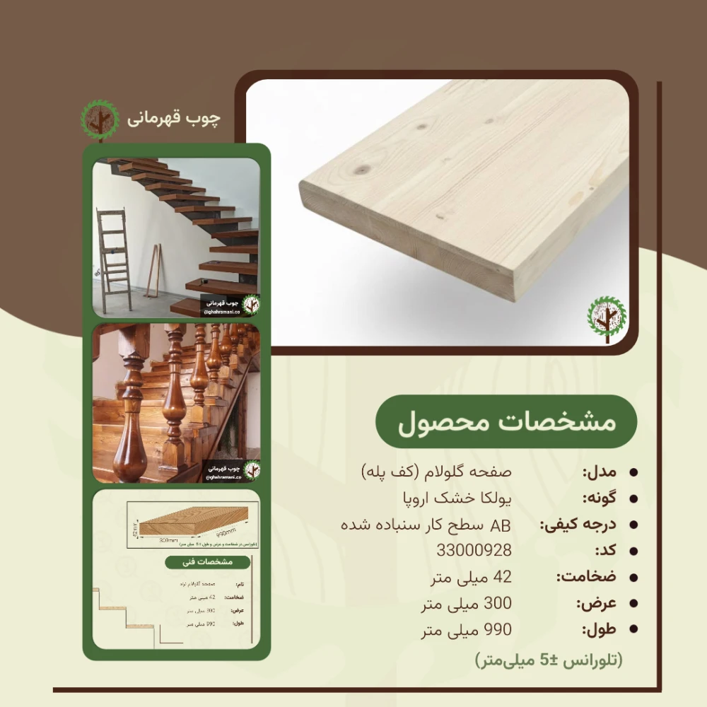 صفحه گلولام نراد سوپر خشک 990*300*42 میلی متر