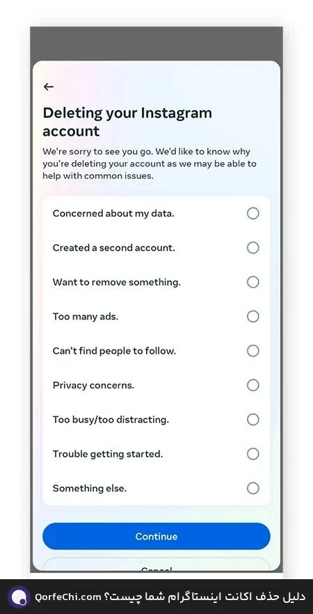 دلیل حذف اکانت اینستاگرام شما چیست؟