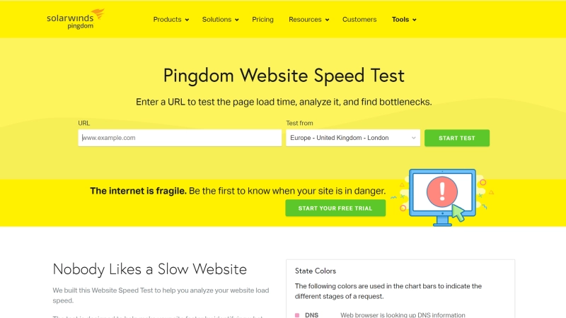 ابزار Pingdom Speed Test برای تست سرعت وب‌سایت