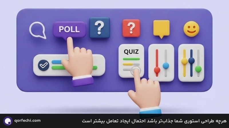 هرچه طراحی استوری شما جذاب‌تر باشد احتمال ایجاد تعامل بیشتر است