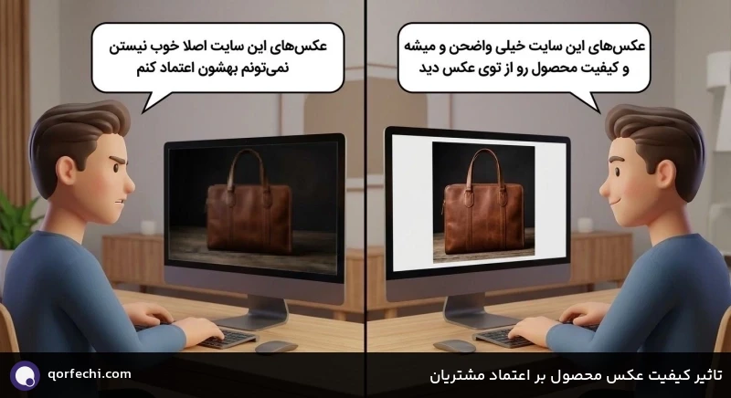 تاثیر کیفیت عکس محصول بر اعتماد مشتریان