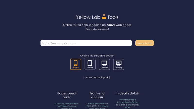 ابزار Yellow Lab برای تست سرعت وب‌سایت