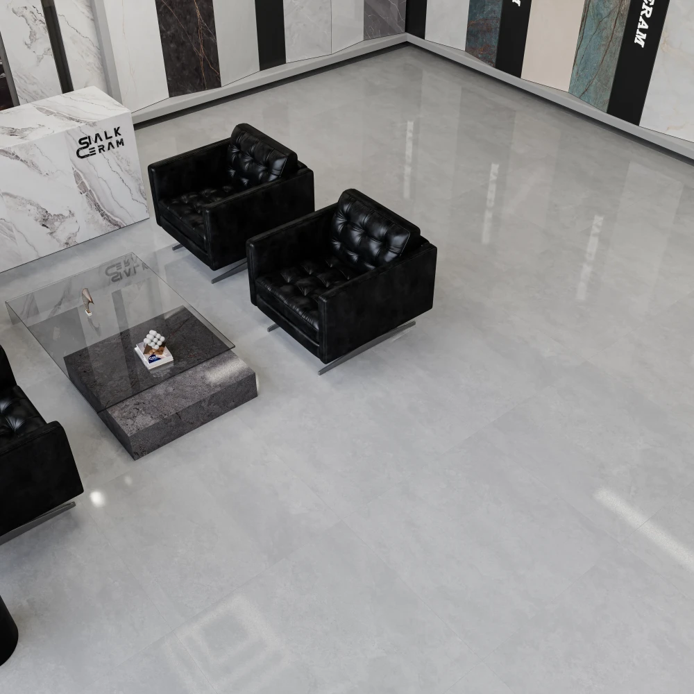 سرامیک پرسلان 100*100 کریستال پولیش یونا (طوسی-کف)