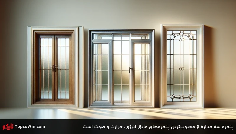 پنجره سه جداره از محبوب‌ترین پنجره‌های عایق انرژی، حرارت و صوت است