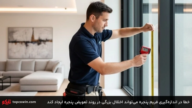 خطا در اندازه&zwnj;گیری فریم پنجره می&zwnj;تواند اختلال بزرگی در روند تعویض پنجره ایجاد کند