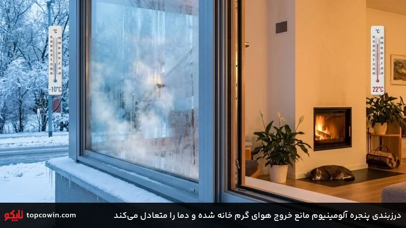درزبندی پنجره آلومینیوم مانع خروج هوای گرم خانه شده و دما را متعادل می&zwnj;کند
