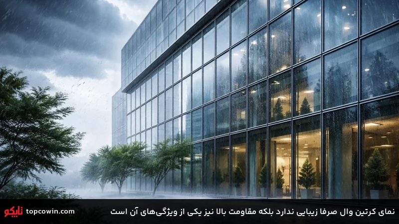 نمای کرتین وال صرفا زیبایی ندارد بلکه مقاومت بالا نیز یکی از ویژگیهای آن است نمای کرتین وال صرفا زیبایی ندارد بلکه مقاومت بالا نیز یکی از ویژگیهای آن است